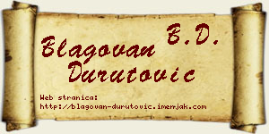 Blagovan Durutović vizit kartica